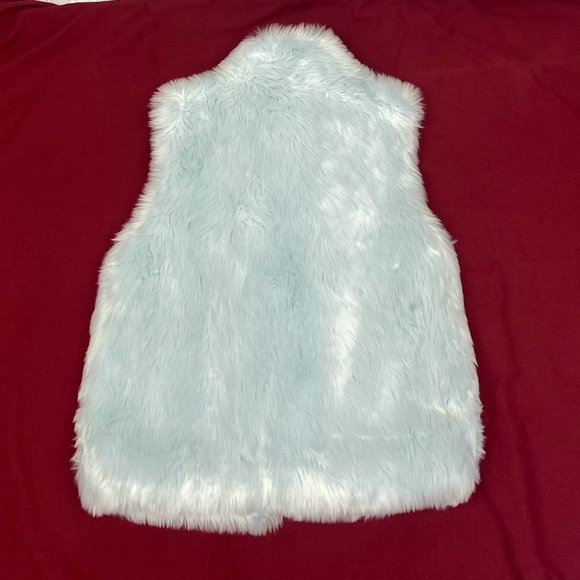 Comfy Blue Faux Fur Y2k 90s Fashion Valerie Stevens Winter Vest Coat - Picture 5 of 10